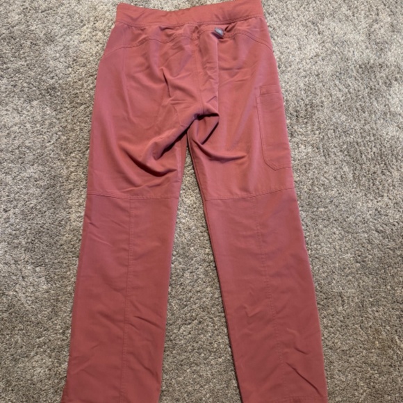 Figs Women's Kade Cargo pants in Mauve with Pink Drawstring - Picture 5 of 5